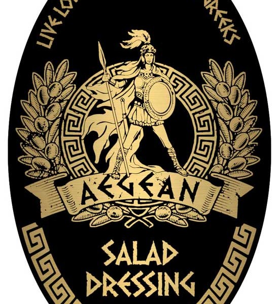 Aegean Restaurant Salad Dressing Label Design