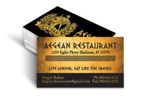 Agean Restaurant Business Card Design