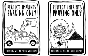 Fun Parking Signs for Perfect Imprints - Angry Birds and Alien